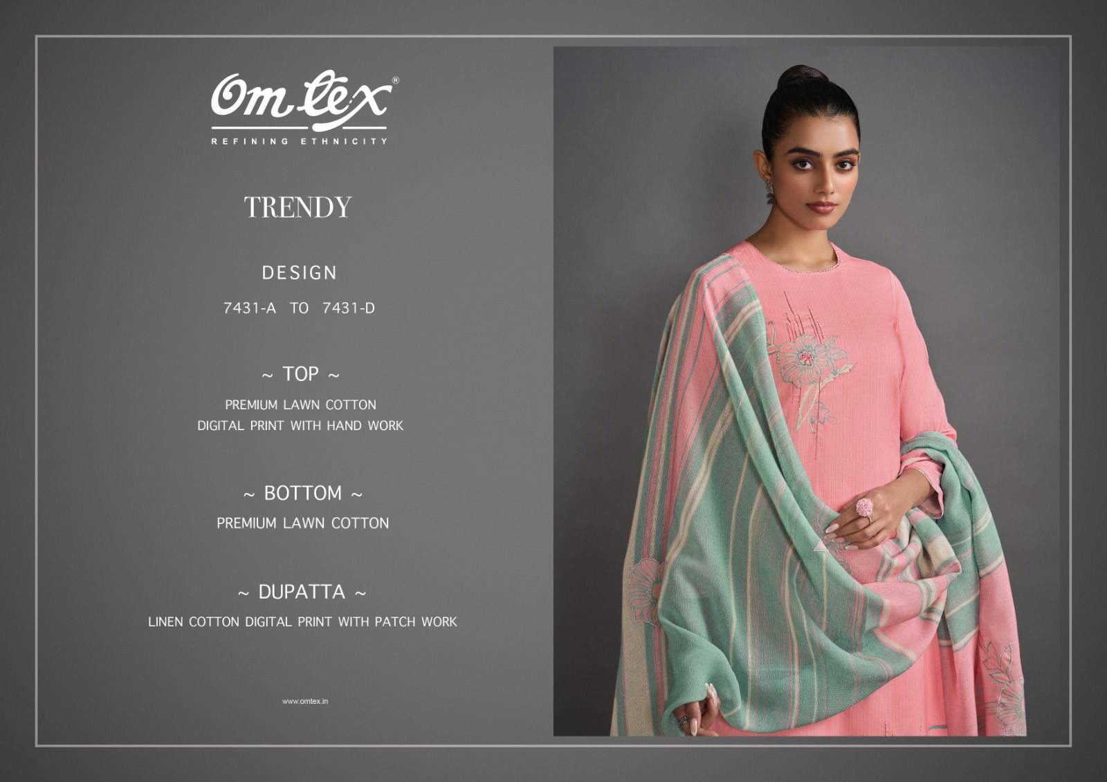 Trendy By Omtex Lawn Cotton Printed Dress Material Suppliers In India